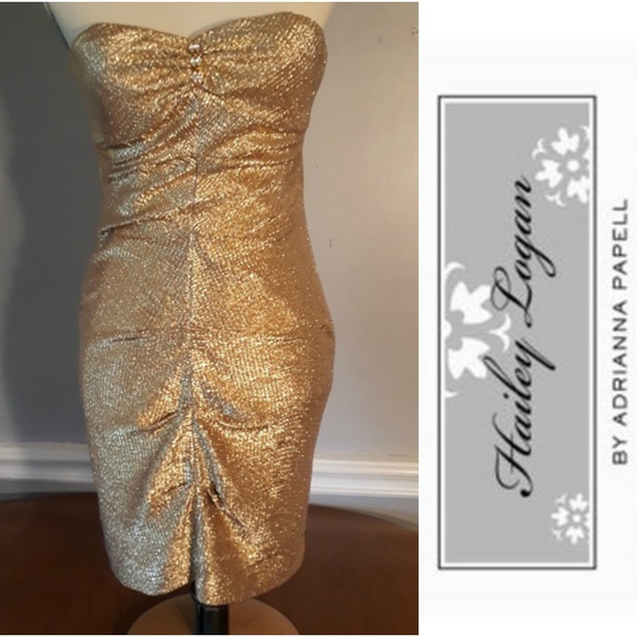 Hailey Logan by Adrianna Papell0 Dresses & Skirts - LOGAN/PAPELL STRAPLESS GOLD MINIDRESS-SZ 5/6